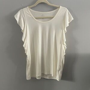 Chic Cream Ruffle Sleeve Top